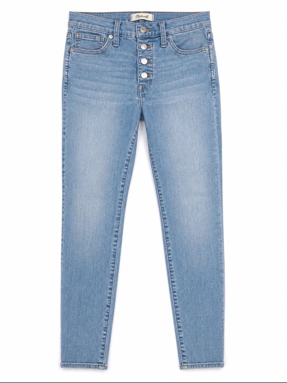 Madewell Jeans Womens 26 High Rise Skinny Button Fly Light Wash Ankle Denim